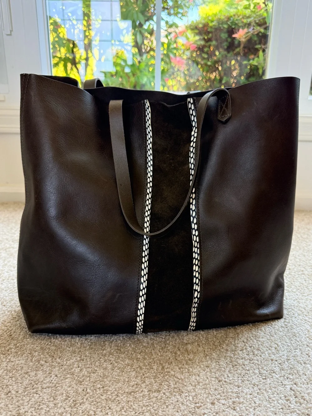 Madewell Brown The Transport Tote Suede Inset Edition